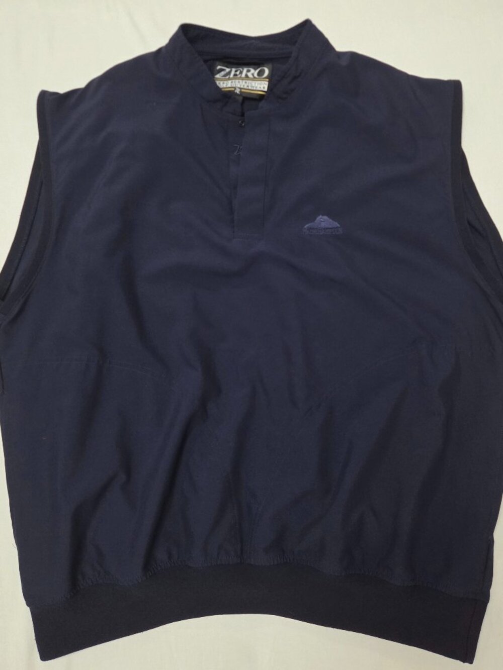 Zero Restriction Wade Hampton Golf Vest Mens Large Navy Blue Snap Mock Neck